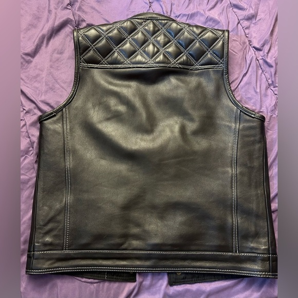 Men’s leather vest by Legend soft durable black leather size 46 - Picture 6 of 6